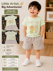 Little Artist L.green2 Piece Cotton Set